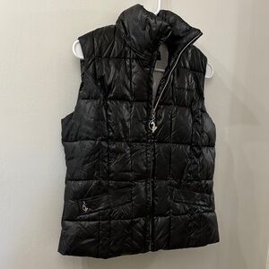 Baby Phat Shiny Black Puffer Vest - women’s medium- y2K - great condition